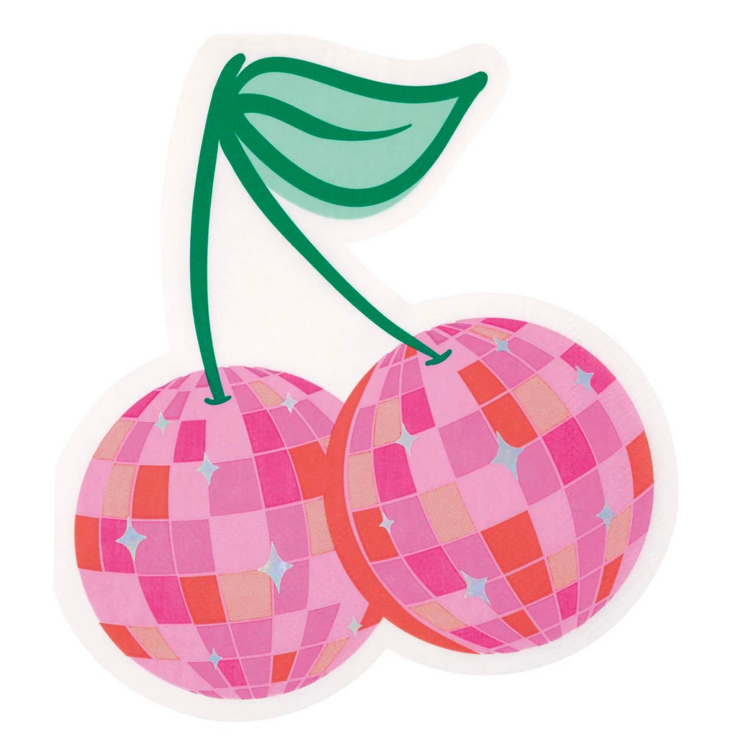 Disco Cherry Shaped Lunch Napkin 16ct