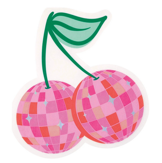 Disco Cherry Shaped Lunch Napkin 16ct
