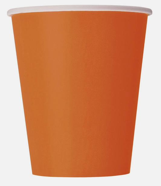 Pumpkin Orange Paper Cups 9 oz. 20 ct
