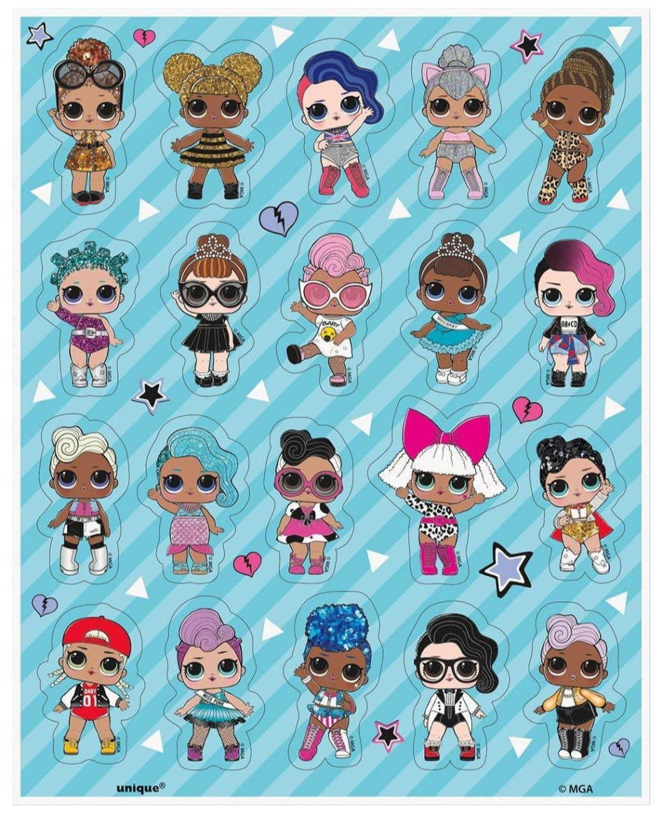 LOL Surprise Sticker Sheet 4ct