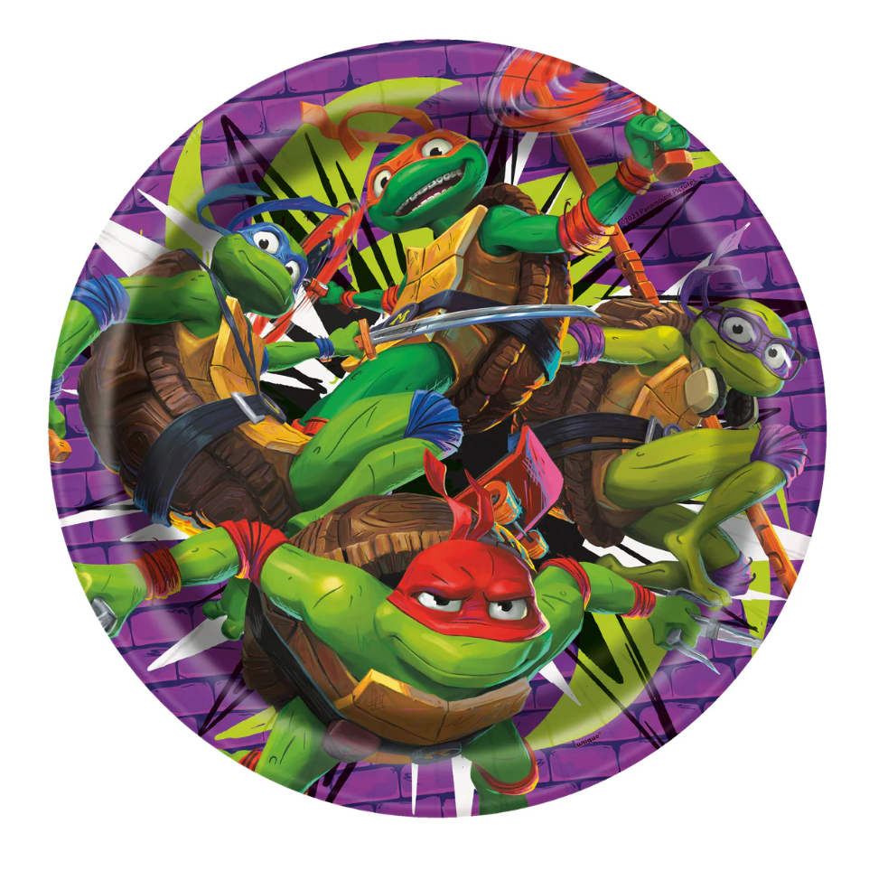 Teengage Mutant Ninja Turtle Mayhem 9 inch Plate 8ct
