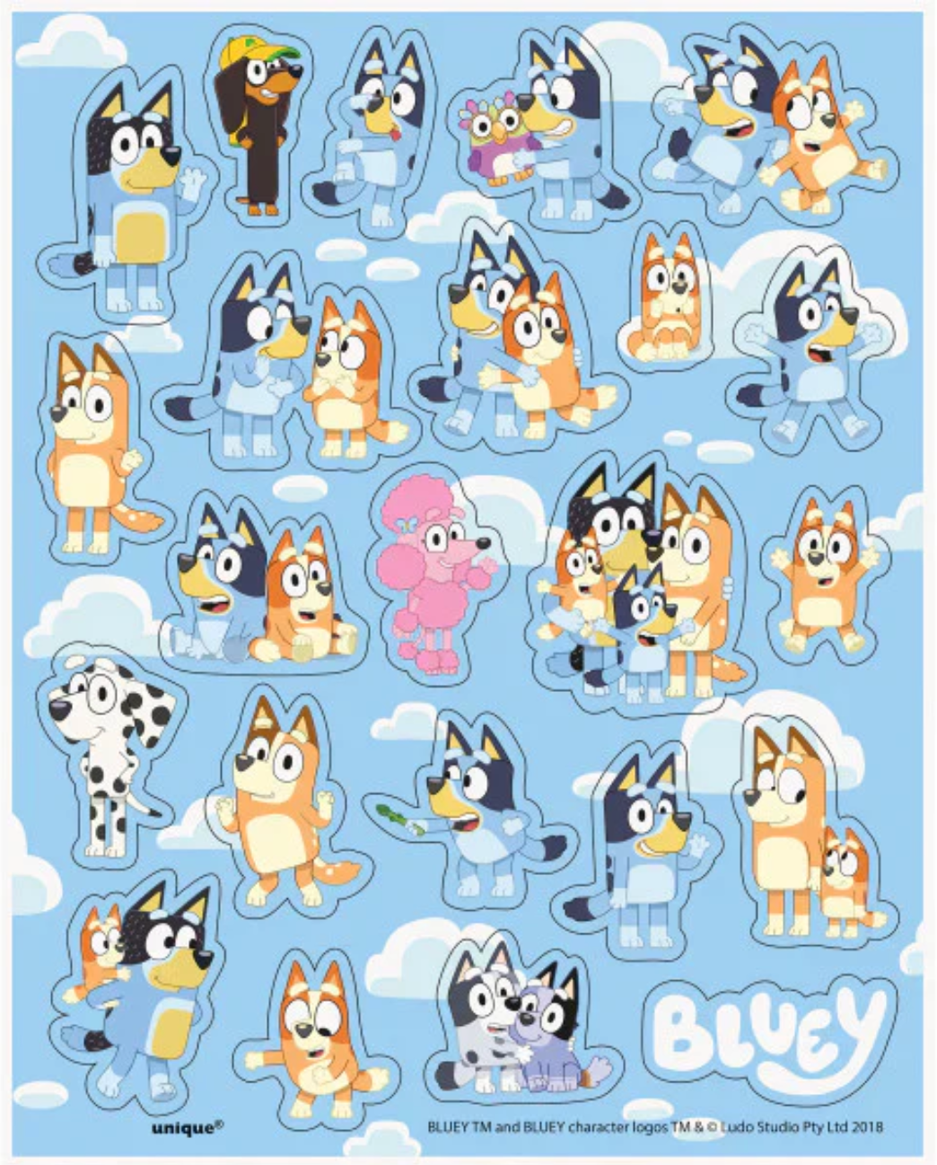 4 Bluey Sticker Shts