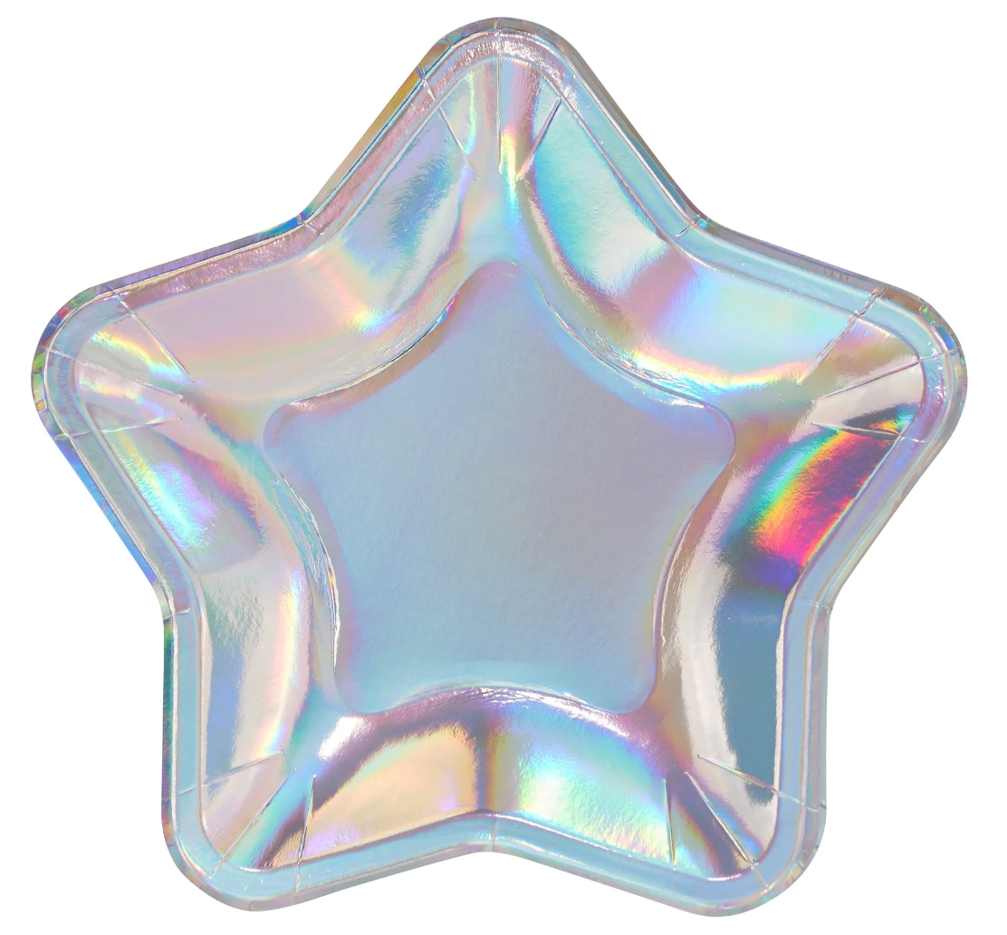 Galaxy Iridescent Star Foil Stamped 8.25 inch Plate 8ct