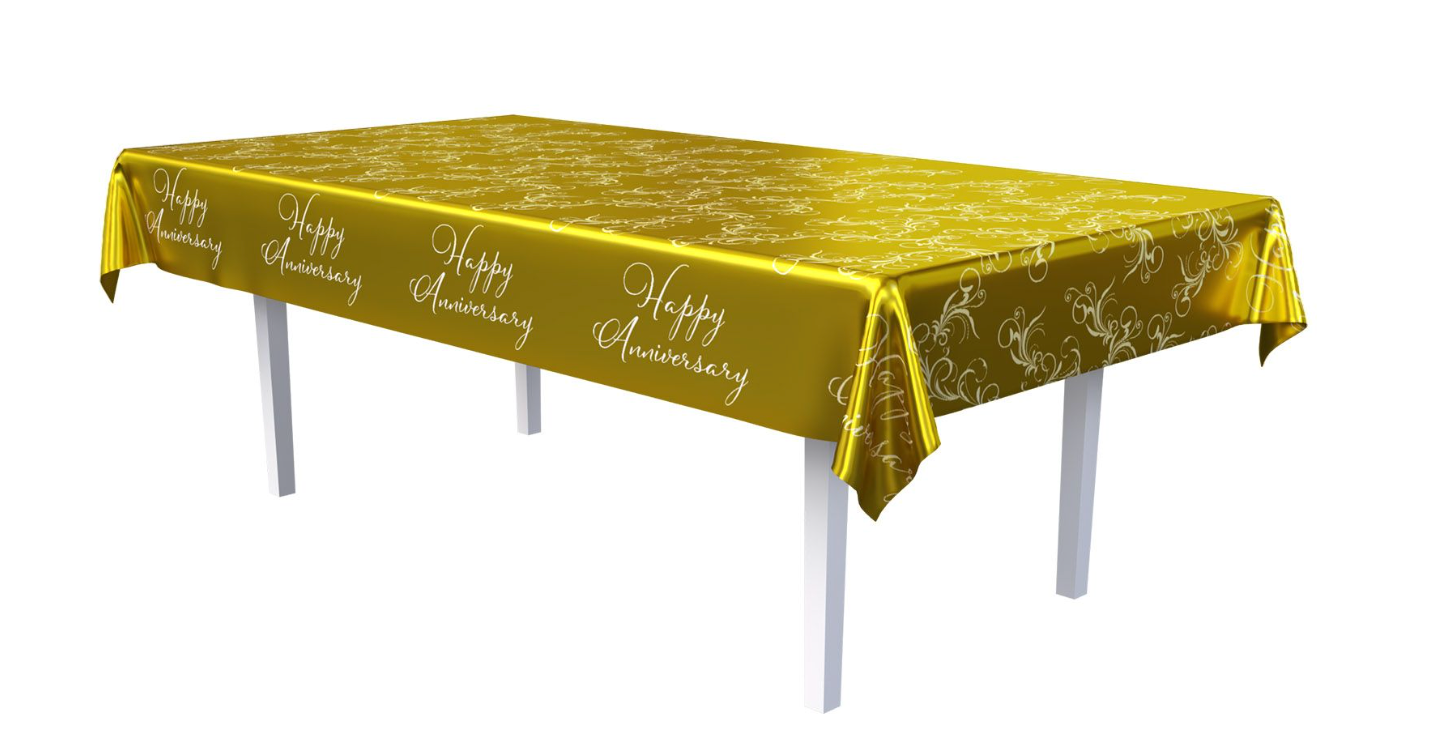 Anniversary Metallic Happy Anniversary Tablecover