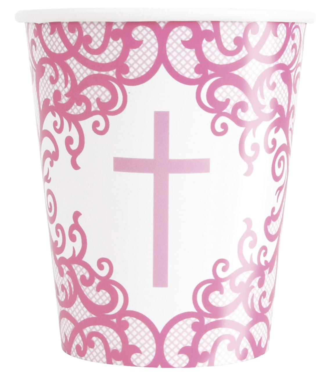 8 Fancy Pink Cross 9oz Cup