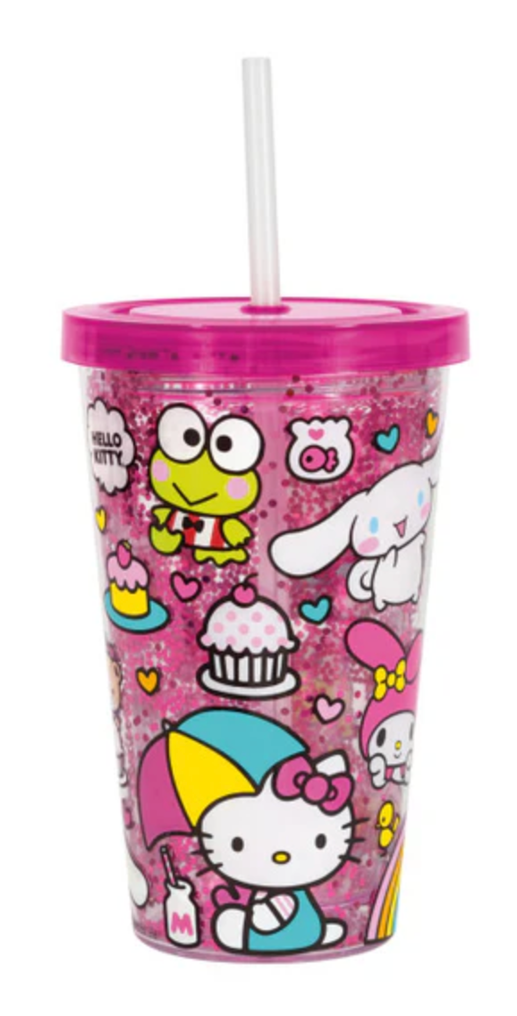 Hello Kitty and Friends Reusable 16oz Insulated Plastic Tumbler with Straw 1ct