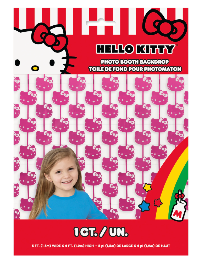 Hello Kitty and Friends Diecut Faces Pink Foil Fringe Photo Backdrop