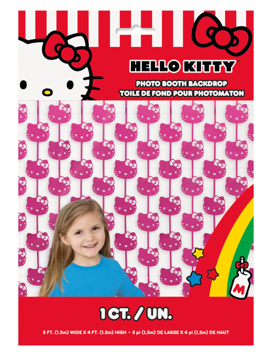 Hello Kitty and Friends Diecut Faces Pink Foil Fringe Photo Backdrop