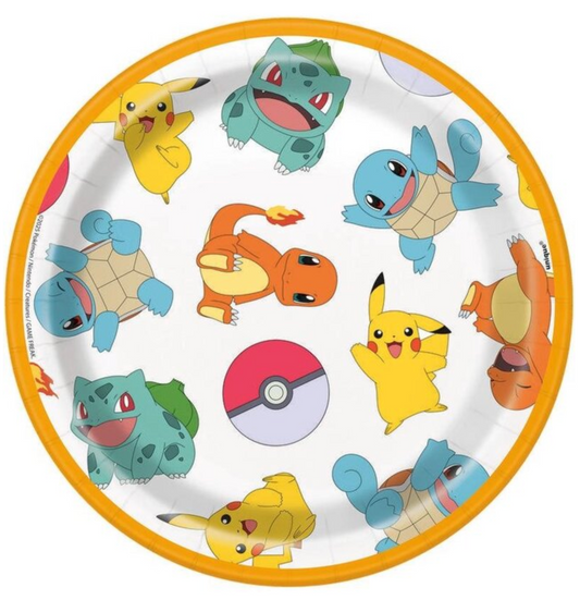 Pokemon Round 7 inch Dessert Plates 8ct