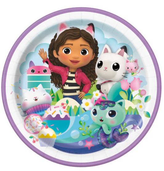 Gabbys Dollhouse Round 9 inch Dinner Plates 8ct