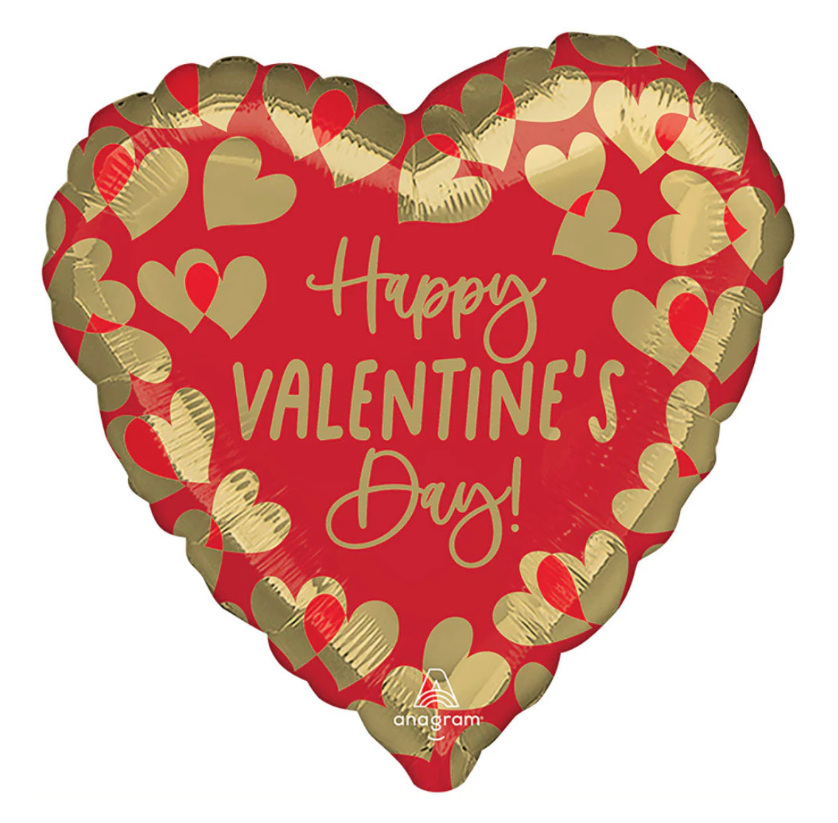 Anagrama Feliz día de San Valentín Corazón dorado 17 pulgadas Foil Halloon 1ct