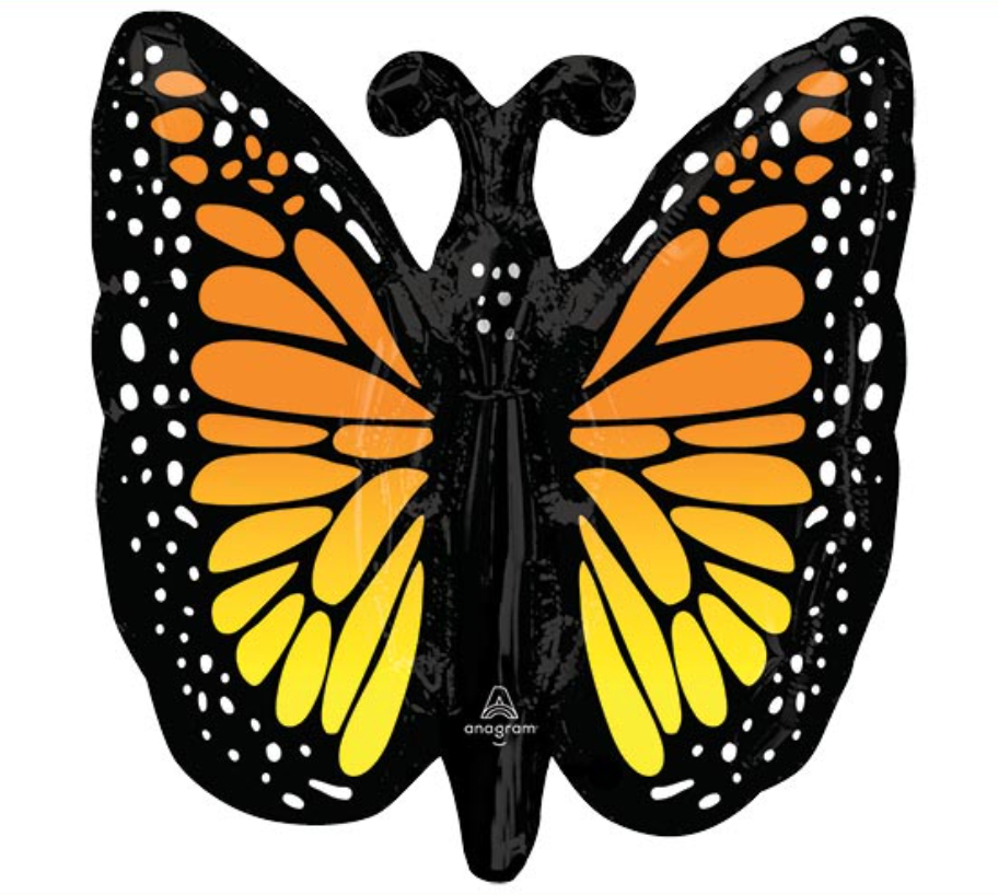 Anagram 14 inch Monarch Butterfly Glow Foil Balloon 1ct