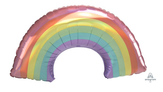 Anagram 34 inch  Pastel Rainbow Foil Balloon 1ct