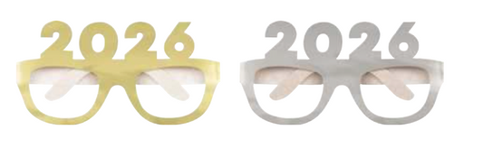Happy New Year 2026 Gold and Silver Novel Glasses 4ct