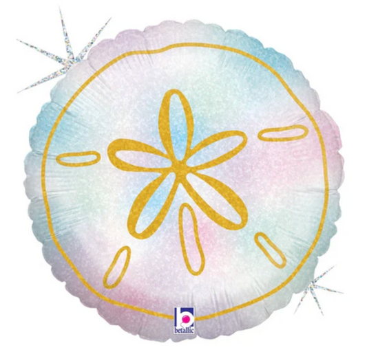 Globo holográfico con purpurina Betallic de 18 pulgadas con forma de concha marina, paquete de 1 unidad