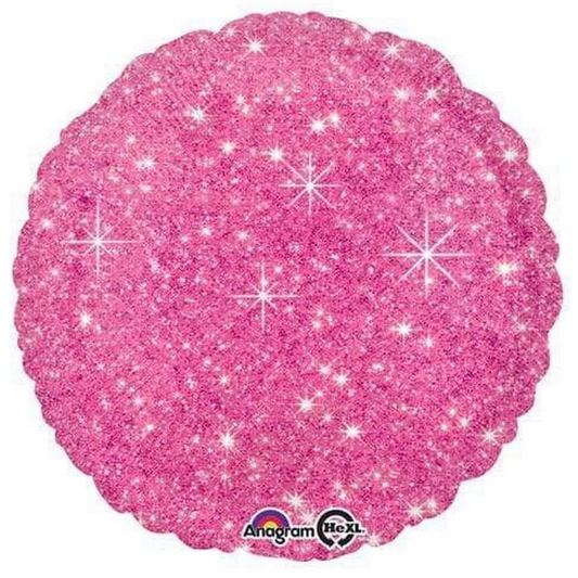 Anagram Faux Sparkle Hot Pink 17 inch Foil Balloon 1ct