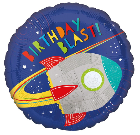 Anagram Blast Off Happy Birthday 17 inch Foil Balloon 1ct