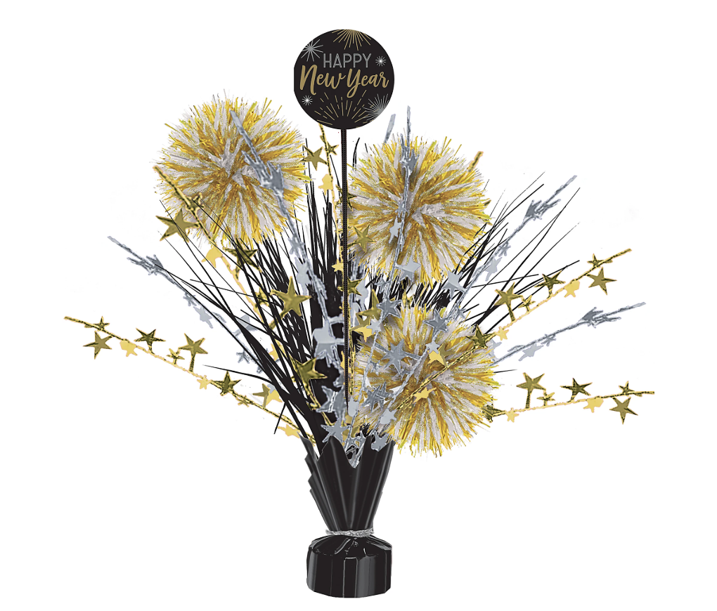New Years Eve Tinsel Burst Centerpiece 1ct