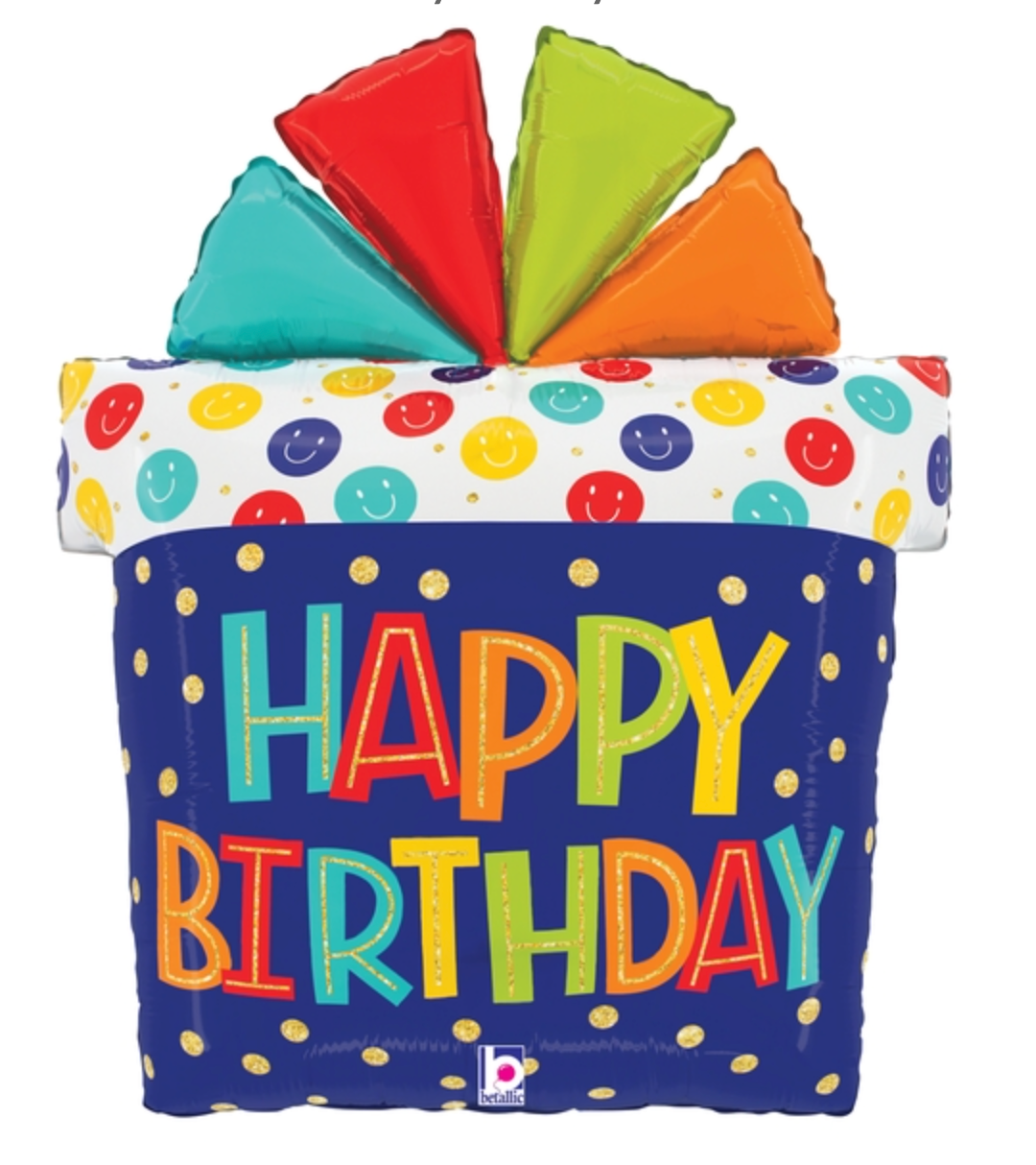 Betallic Birthday Gift Smiley Face 27 inch Foil Balloon 1ct