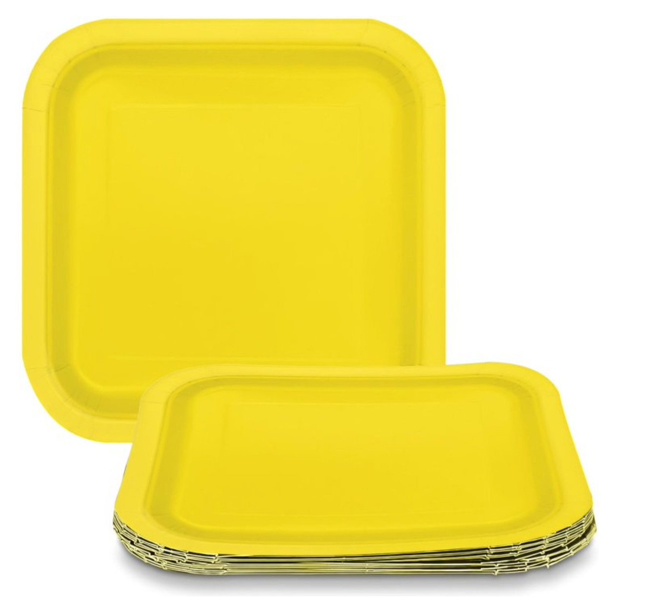 Neon Yellow Square Plates 7in 16ct
