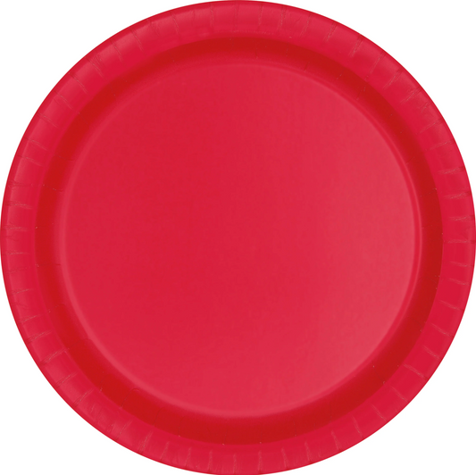 Ruby Red 9 inch Round Plates 20 ct