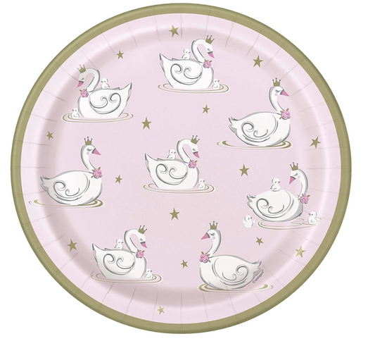 Cisne Cumpleaños 9in Plate 8ct