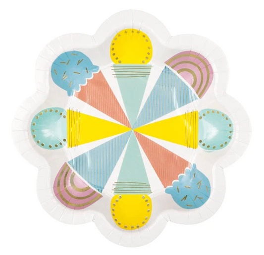 8 Pastel IceCream Shp 8.25in Plate