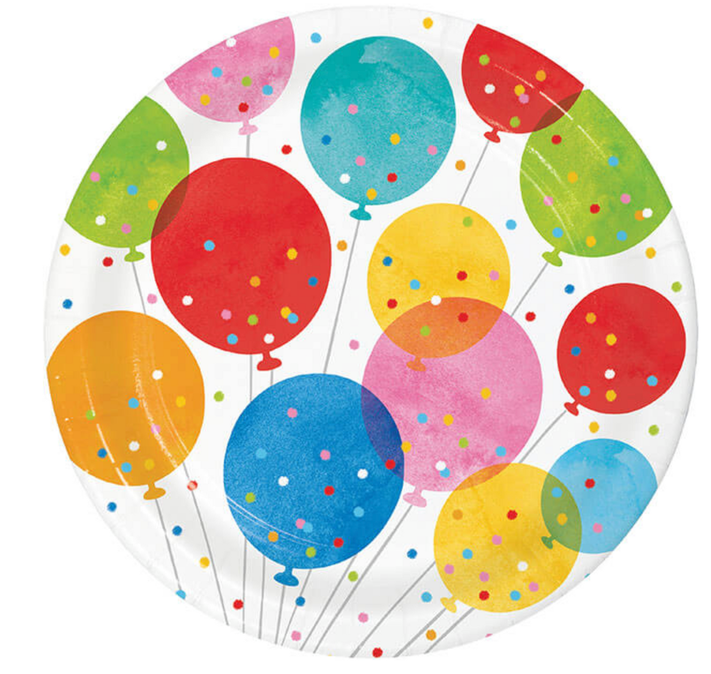 Confetti Balloons Dinner Plate 8ct