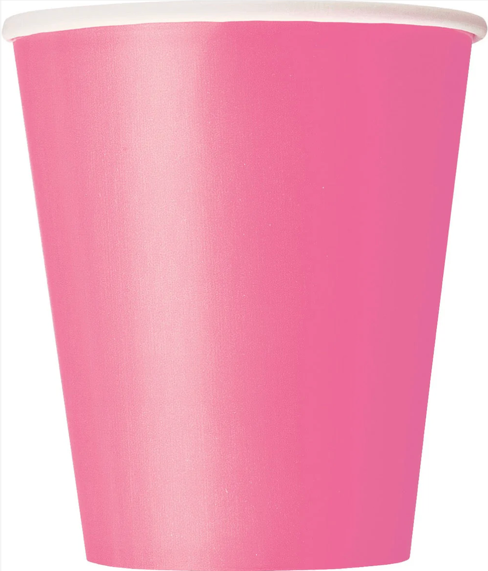 Hot Pink Paper Cups 9 oz. 20 ct
