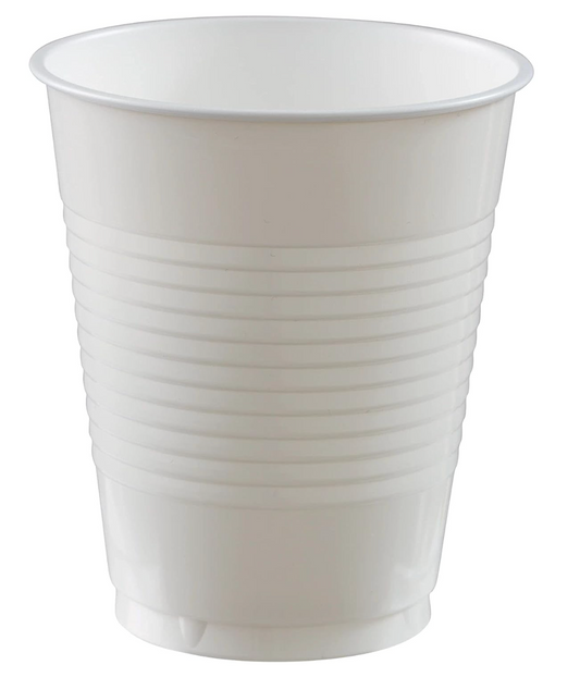 Frosty White 9oz Plastic Cups - 50