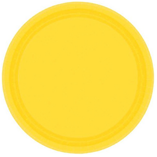 Sunshine Yellow 7 inch Round Plates 20 ct