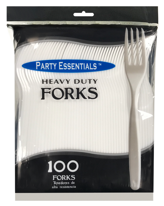 Heavy Duty Plastic Forks White 100ct