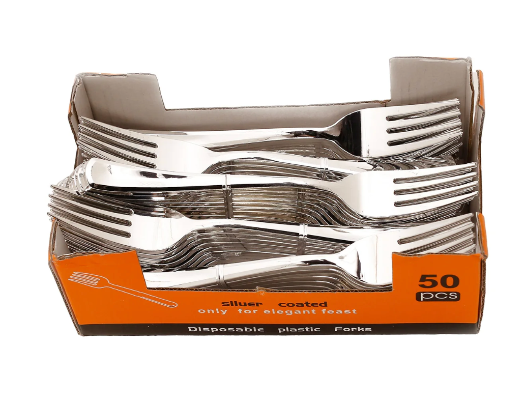 Tenedor Plata Metálica 50ct