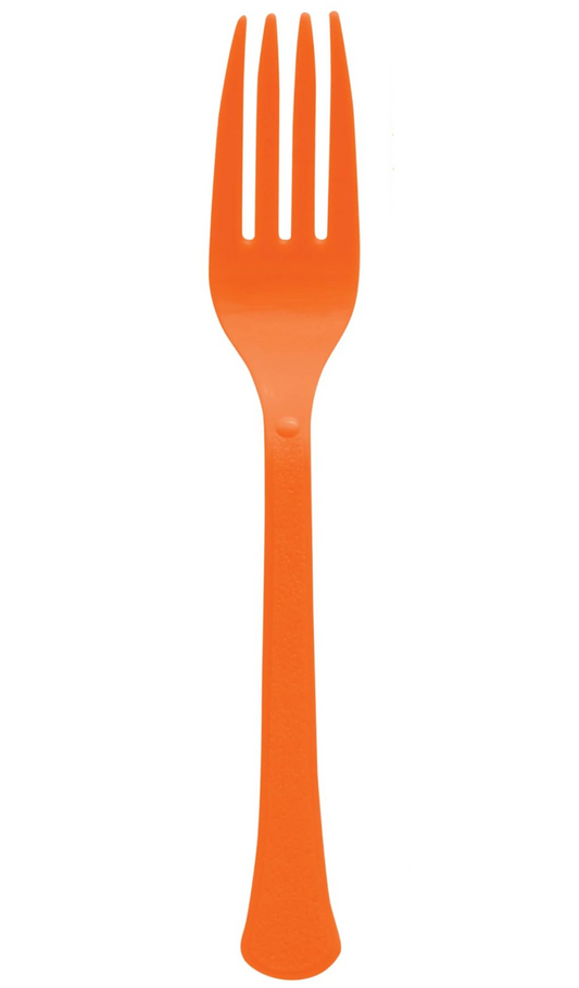 Orange Plastic Fork 50ct