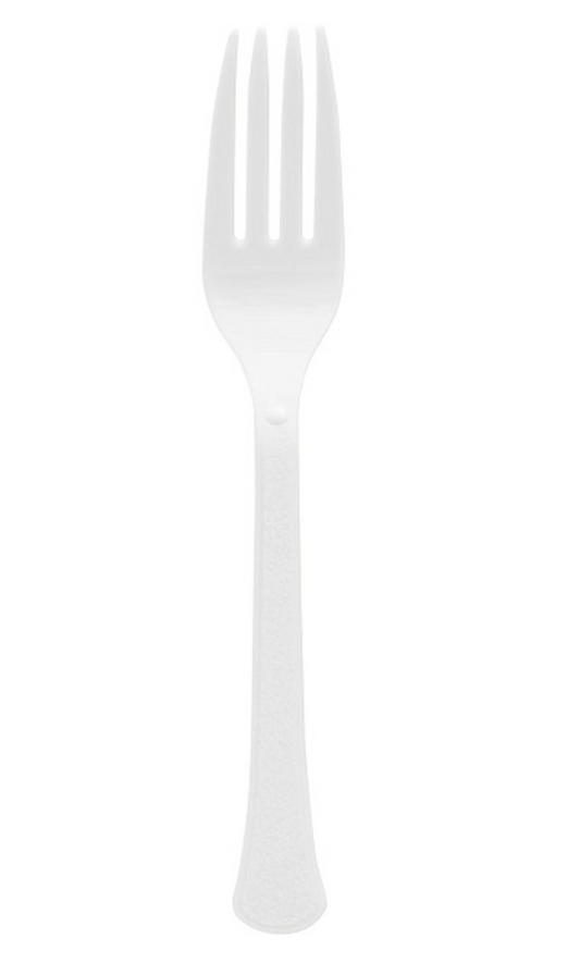 Frosty White Plastic Fork 50ct