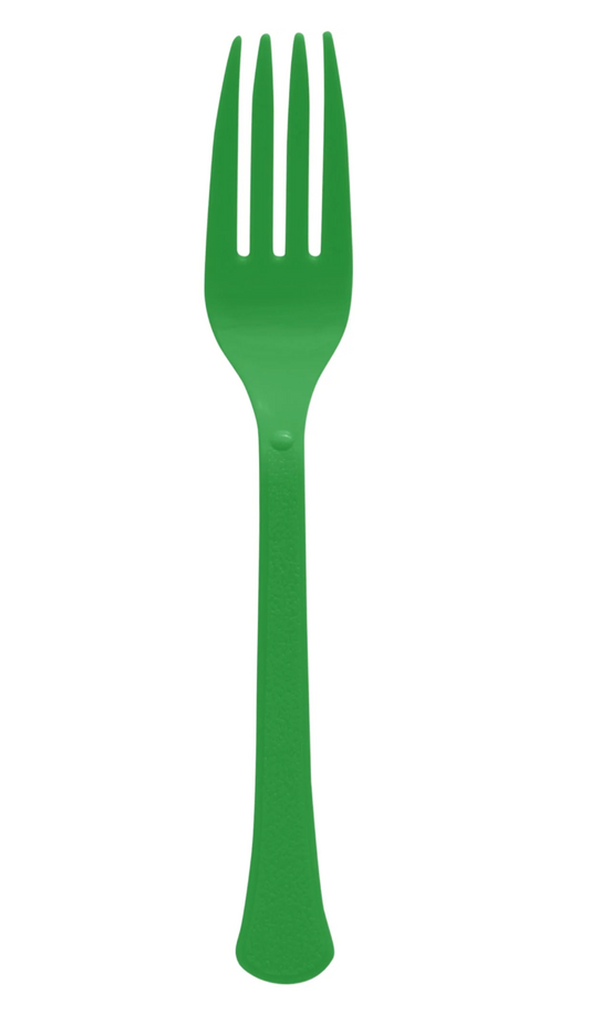 Festive Green Plastic Fork 50ct