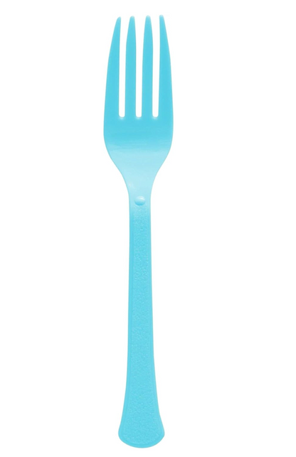 Caribbean Blue Plastic Fork 50ct