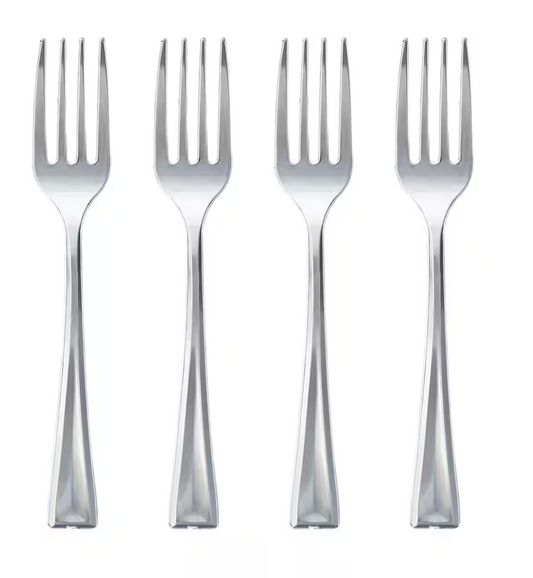 Mini tenedor de postre de plata de 24 ct