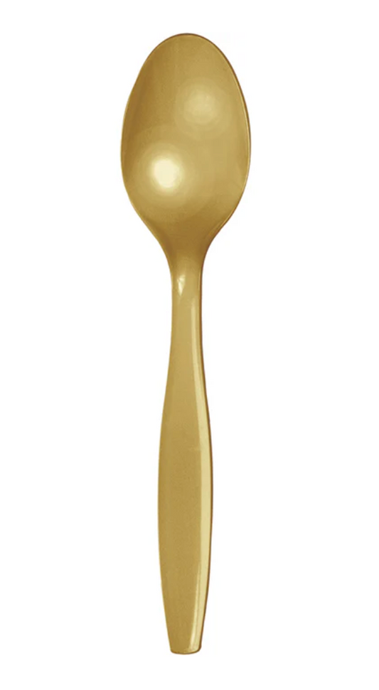 Gold Plastic Spoon 50ct