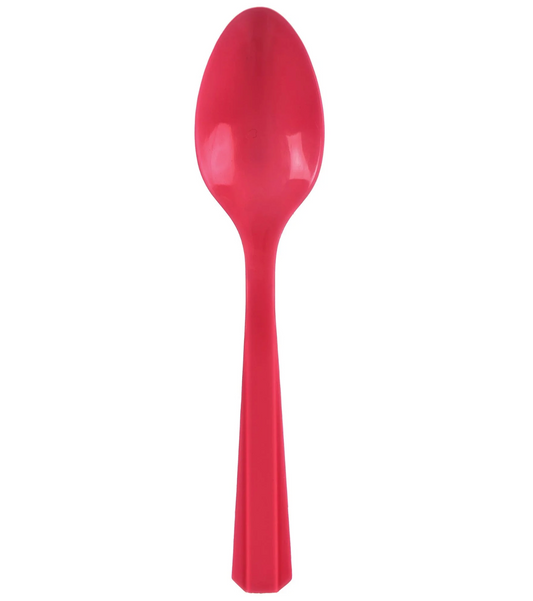 Plastic Spoon Apple Red