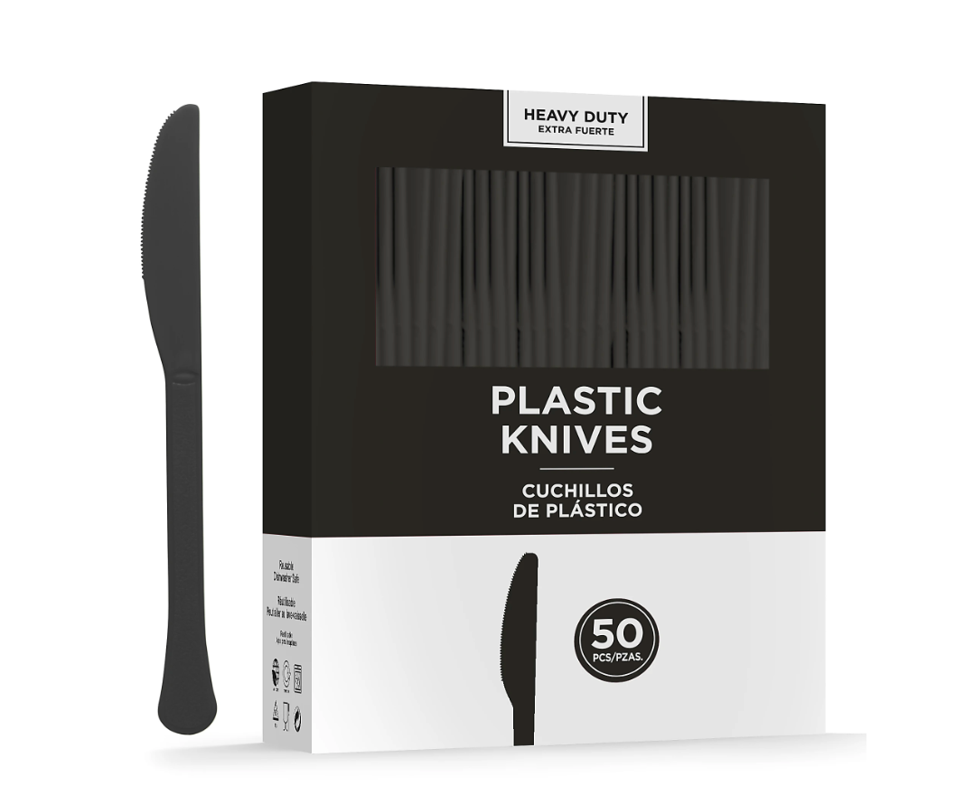 Cuchillo pesado negro azabache, 50 unidades