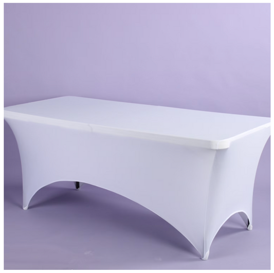 Spandex 6 Rectángulo Mantel 1pc/Pack - Blanco