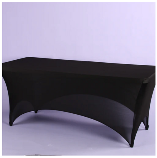 Mantel rectangular de 8 pies de spandex, color negro
