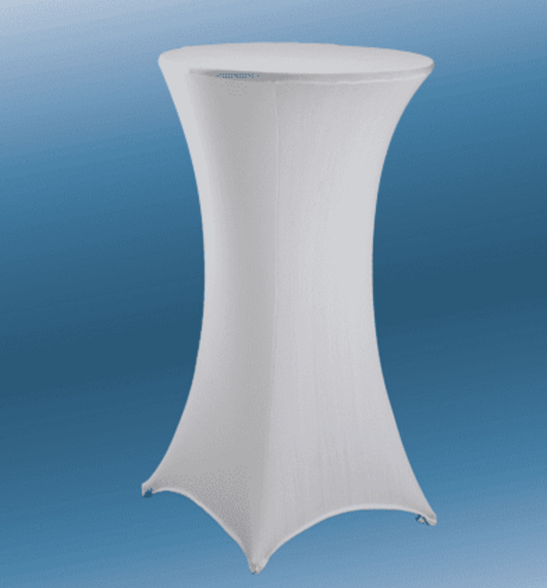 Spandex 31inD x 43inH Mantel de cóctel redondo 1pc / Pack - Blanco