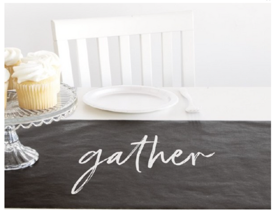 Chalkboard Table Runner Decor with Chalk