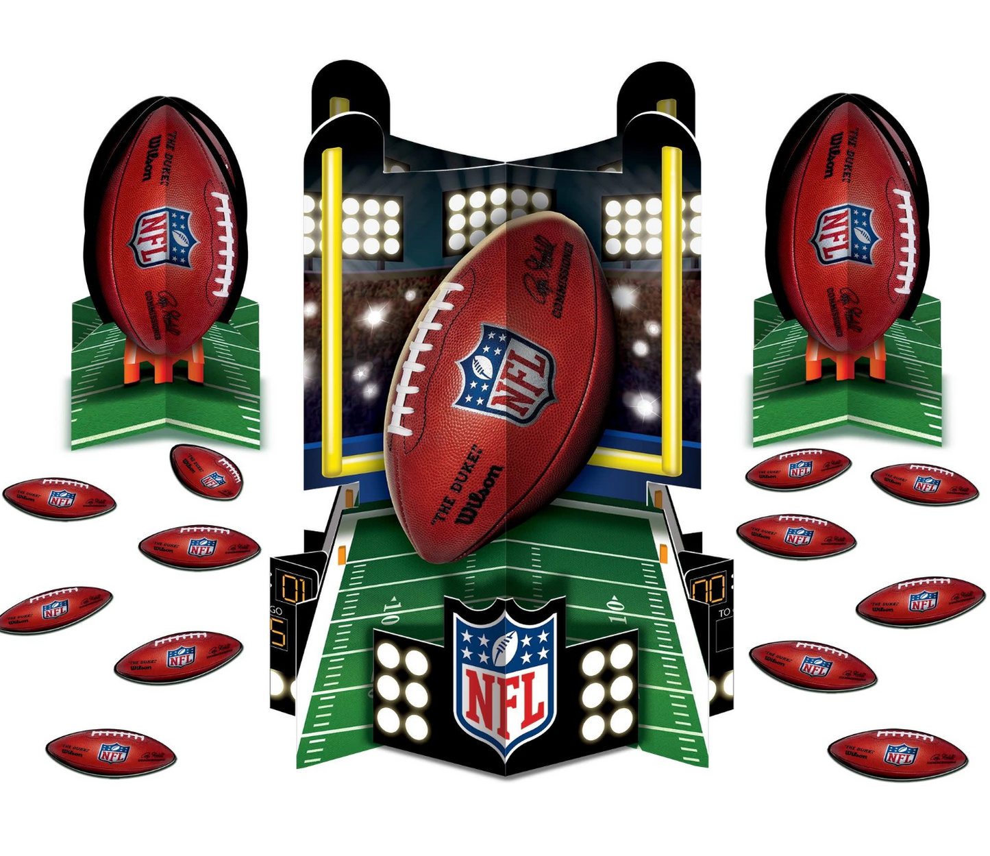 Kit de decoración de mesa plateado NFL Drives, 1 unidad