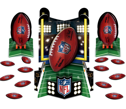 Kit de decoración de mesa plateado NFL Drives, 1 unidad