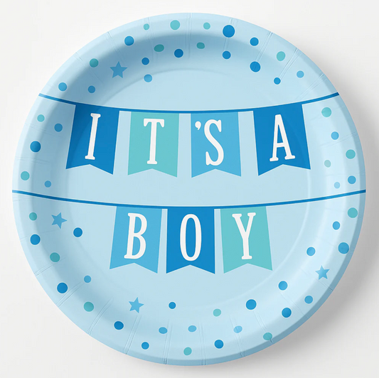 Plate 8.5in Its A Boy