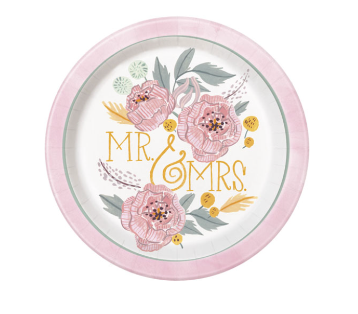 Painted Floral Plate(L) 8ct
