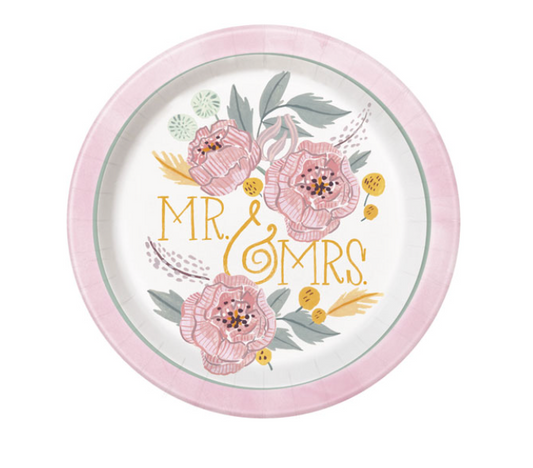 Painted Floral Plate(L) 8ct